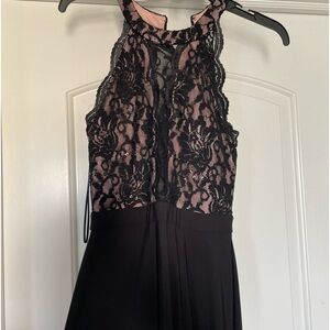 Full length black dress (size 3)! Worn once for photos, in perfect condition.